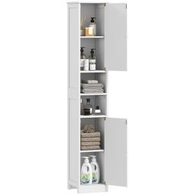 Narrow Tall Bathroom Storage Cabinet, 70" Slim Freestanding Bathroom Cabinet with Adjustable Shelves, Open Shelves