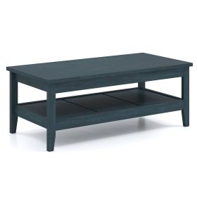 Farmhouse Coffee Table Rustic Cocktail Center Table with Thickened Tabletop