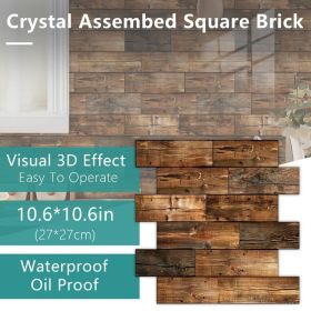 10 PCS 3D Wall Brick Self Adhesive Removable Wallpaper 11.8 x 11.8 Inch Wallpaper Brick Breakaway Wall Decals Vintage Faux Brick Wallpaper Brown