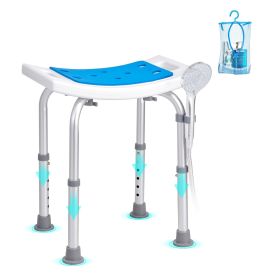 Shower Chair, Adjustable Height Shower Stool, Shower Seat for Inside Shower or Tub, Non-Slip Bench Bathtub Stool Seat for Elderly Disabled Handic