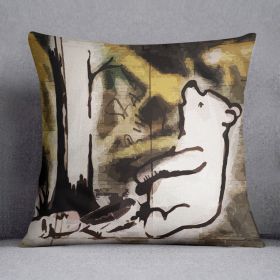 Banksy Winnie the Pooh Bear Trap Cushion (Insert: Without Insert, size: 18" X 18")
