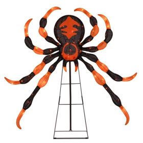 52" Large Halloween Spider Decoration With 80 LED Lights - Weatherproof Metal & Fabric Spider With Sturdy Stand, (Option: defaulttitle)